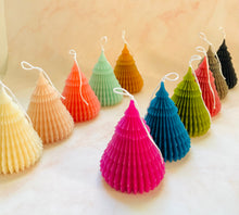 Load image into Gallery viewer, Small Origami Christmas Tree Beeswax Candle