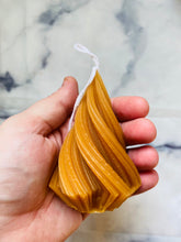 Load image into Gallery viewer, Swirl Christmas Tree Beeswax Candle
