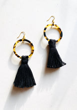 Load image into Gallery viewer, Macrame Acrylic Hoop Eaarings