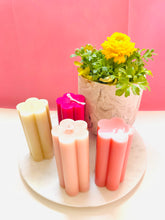 Load image into Gallery viewer, Flower Pillar Beeswax Candle