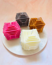 Load image into Gallery viewer, Stacked Cube Architectural Beeswax Candle