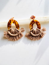 Load image into Gallery viewer, Macrame Acrylic Hoop Eaarings