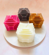 Load image into Gallery viewer, Stacked Cube Architectural Beeswax Candle