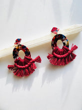 Load image into Gallery viewer, Macrame Acrylic Hoop Eaarings