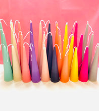 Load image into Gallery viewer, Slim Cone Taper Candles - 3 Pack