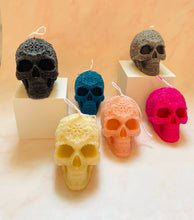 Load image into Gallery viewer, Sugar Skull Beeswax Candle
