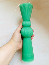 Load image into Gallery viewer, Art Deco Ridged Pillar Beeswax Candle