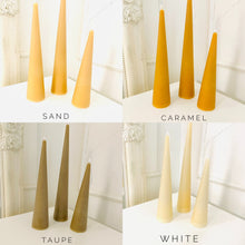 Load image into Gallery viewer, Neutrals Slim Cone Taper Candle - 3 Pack