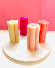 Load image into Gallery viewer, Flower Pillar Beeswax Candle