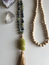 Load image into Gallery viewer, Turquoise, Serpentine & Rosewood Mala Necklace