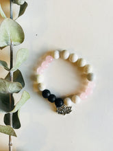 Load image into Gallery viewer, Rose Quartz, Jade & Hamsa Essential Oil Diffuser Bracelet