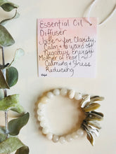 Load image into Gallery viewer, Jade & Mother of Pearl Essential Oil Diffuser Bracelet
