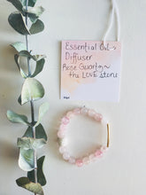 Load image into Gallery viewer, Rose Quartz Essential Oil Diffuser Bracelet