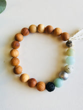 Load image into Gallery viewer, Amazonite & Feather Essential Oil Diffuser Bracelet