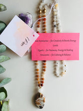 Load image into Gallery viewer, Red Aventurine Quartz & Amazonite Mala Necklace