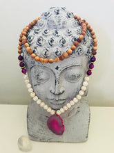 Load image into Gallery viewer, Jade, Howlite Agate & Rosewood Mala Necklace