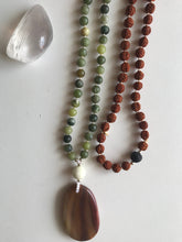 Load image into Gallery viewer, Jade & Rudraksha Seed Mala with Essential Oil Diffuser