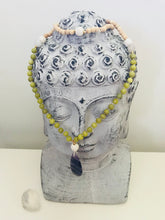 Load image into Gallery viewer, Jade, Rainbow Fluorite, Quartz & Rosewood Mala with Essential Oil Diffuser
