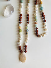 Load image into Gallery viewer, Amazonite Pearl & Rudraksha Seed Mala