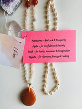 Load image into Gallery viewer, Aventurine Agate Pearl & Quartz Mala