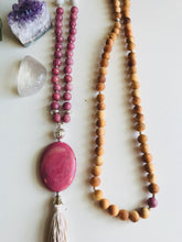Load image into Gallery viewer, Rhondonite, Jade & Rosewood Mala Necklace