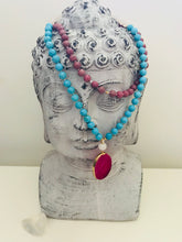 Load image into Gallery viewer, Rose Quartz, Rhondonite, Quartz, Agate & Magnesite Mala Necklace