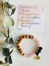 Load image into Gallery viewer, Rose Quartz Essential Oil Diffuser Bracelet