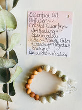Load image into Gallery viewer, Jade & Crystal Quartz Essential Oil Diffuser Bracelet