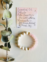 Load image into Gallery viewer, Rose Quartz & Howlite Essential Oil Diffuser Bracelet