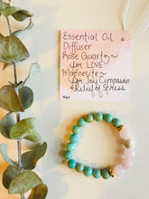 Load image into Gallery viewer, Rose Quartz & Magnesite Essential Oil Diffuser Bracelet