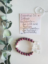 Load image into Gallery viewer, Rhodonite & Aura Crystal Quartz Essential Oil Diffuser Bracelet