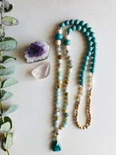 Load image into Gallery viewer, Amazonite Turquoise Pearl Magnesite & Rosewood Mala