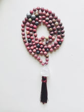 Load image into Gallery viewer, Rhodonite & Crystal Quartz Mala Necklace