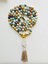 Load image into Gallery viewer, Amazonite & Crystal Quartz Mala