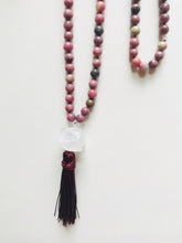 Load image into Gallery viewer, Rhodonite & Crystal Quartz Mala Necklace