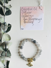 Load image into Gallery viewer, Quartz, Evil Eye, Hamsa or Lotus Essential Oil Diffuser Bracelet