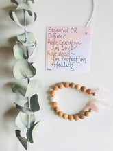 Load image into Gallery viewer, Rose Quartz Essential Oil Diffuser Bracelet