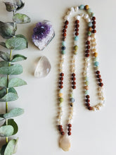 Load image into Gallery viewer, Amazonite Pearl & Rudraksha Seed Mala