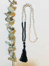 Load image into Gallery viewer, Ombre Black Onyx, Feldspar, Jade & Magnesite Mala Necklace