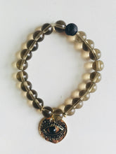 Load image into Gallery viewer, Smoky Quartz & Evil Eye Essential Oil Diffuser Bracelet