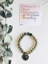 Load image into Gallery viewer, Smoky Quartz & Evil Eye Essential Oil Diffuser Bracelet