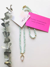 Load image into Gallery viewer, Amazonite and Crystal Quartz Arrowhead Mala