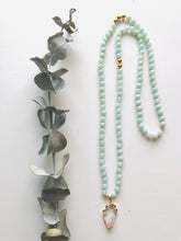 Load image into Gallery viewer, Amazonite and Crystal Quartz Arrowhead Mala