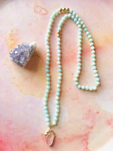 Load image into Gallery viewer, Amazonite and Crystal Quartz Arrowhead Mala