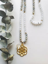 Load image into Gallery viewer, Crystal Quartz Labradorite & Jade Mala