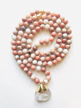 Load image into Gallery viewer, Lepidolite & Crystal Quartz Mala Necklace