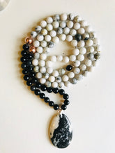 Load image into Gallery viewer, Zebra Jasper, Mountain Jade & Agate Mala Necklace