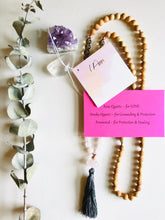 Load image into Gallery viewer, Rose Quartz, Smoky Quartz & Rosewood Mala Necklace