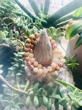 Load image into Gallery viewer, Peach Jade, Agate & Rosewood Mala Bracelet