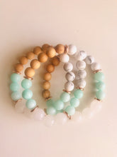 Load image into Gallery viewer, Amazonite White Howlite & Rosewood Mala Bracelet